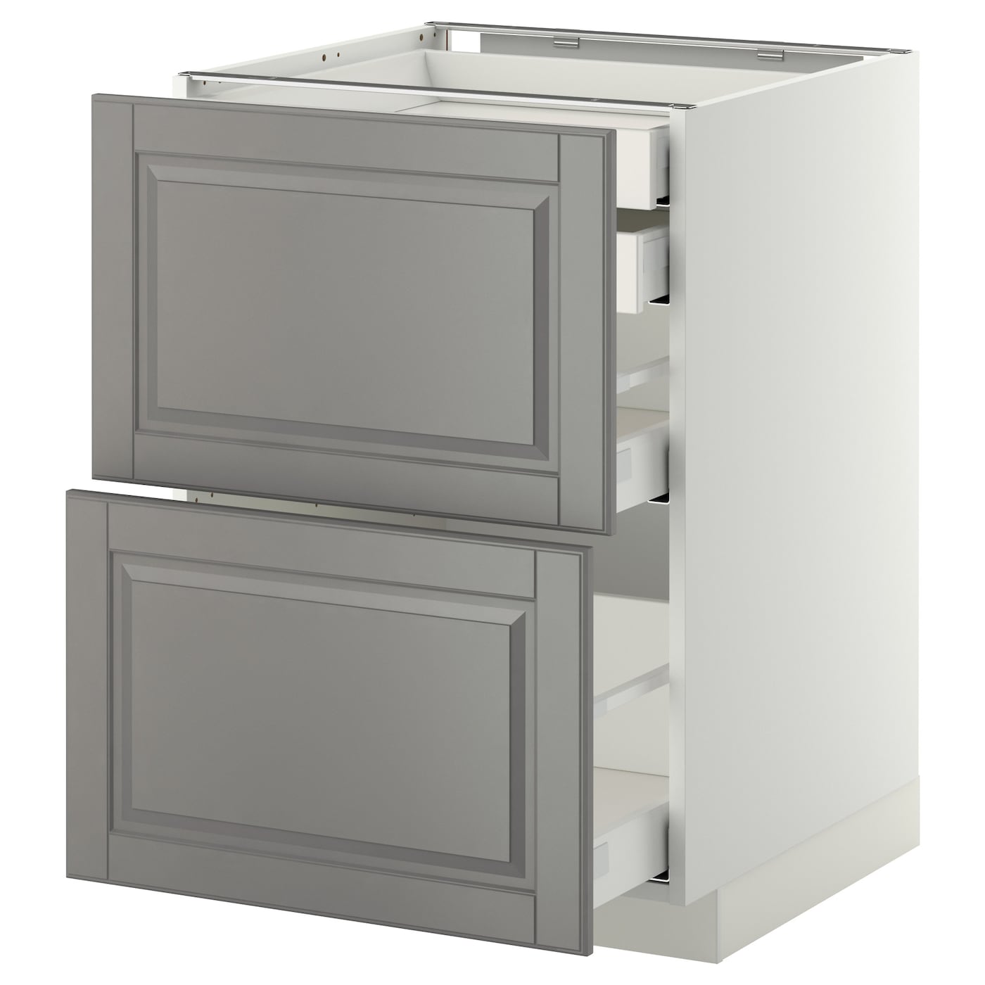 Напольный кухонный шкаф  - IKEA METOD MAXIMERA, 88x61,9x60см, белый/серый, МЕТОД МАКСИМЕРА ИКЕА