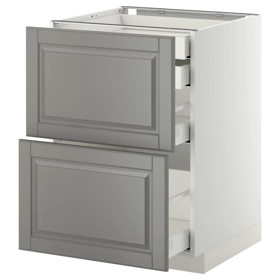 Напольный кухонный шкаф  - IKEA METOD MAXIMERA, 88x61,9x60см, белый/серый, МЕТОД МАКСИМЕРА ИКЕА (изображение №1)