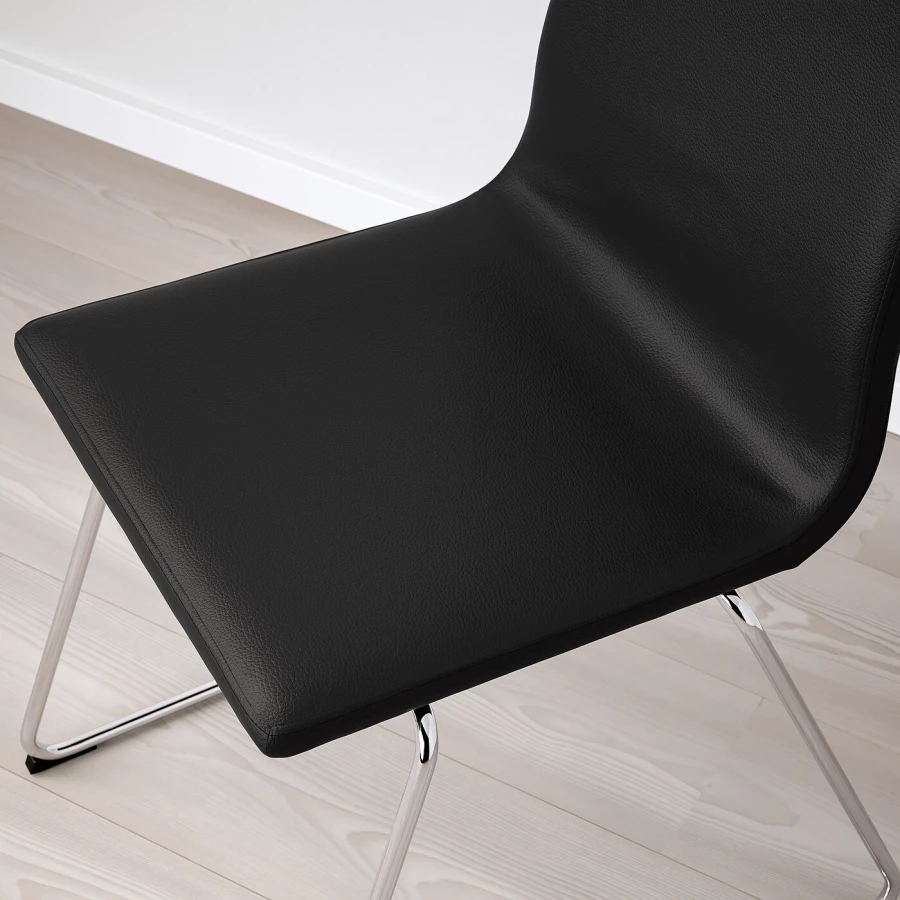 Стол и 4 стула - IKEA EKEDALEN/LILLÅNÄS/LILLANAS/ЭКЕДАЛЕН/ЛИЛЛОНЭС, 120/180х80 см, темно-коричневый/черный (изображение №4)