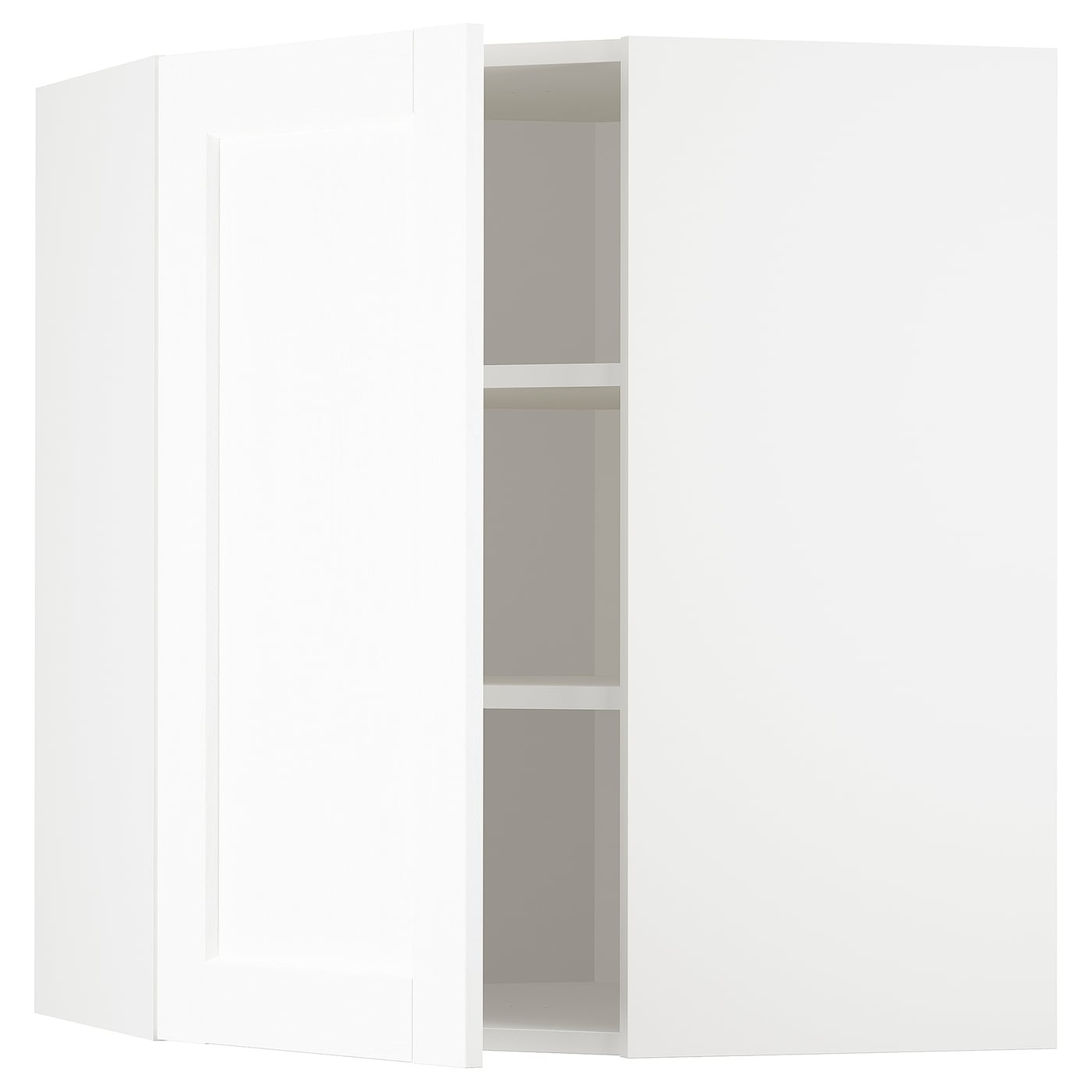Угловой навесной шкаф с полками - METOD  IKEA/  МЕТОД ИКЕА, 80х68 см, белый