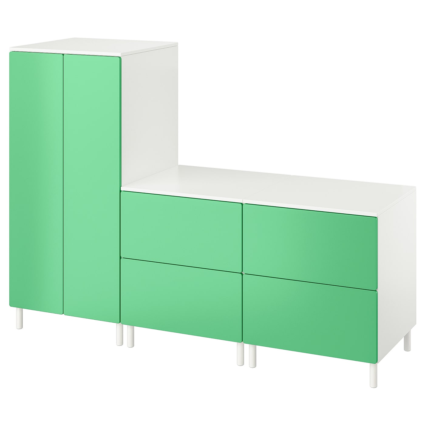 Шкаф - PLATSA/ SMÅSTAD / SMАSTAD  IKEA/ ПЛАТСА/СМОСТАД  ИКЕА, 180x57x133 см, белый/зеленый
