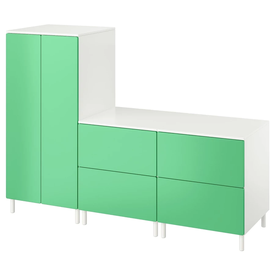 Шкаф - PLATSA/ SMÅSTAD / SMАSTAD  IKEA/ ПЛАТСА/СМОСТАД  ИКЕА, 180x57x133 см, белый/зеленый (изображение №1)