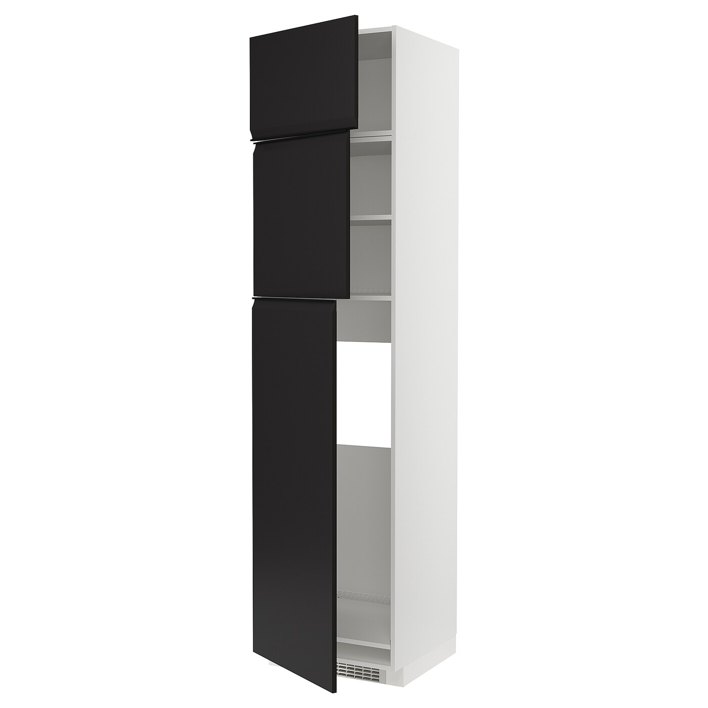 Высокий холодильный шкаф - IKEA METOD/МЕТОД ИКЕА, 60х60х240 см, черный/белый
