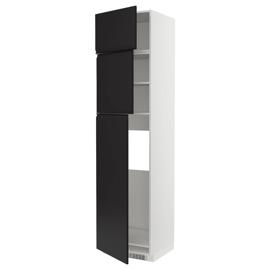 Высокий холодильный шкаф - IKEA METOD/МЕТОД ИКЕА, 60х60х240 см, черный/белый (изображение №1)