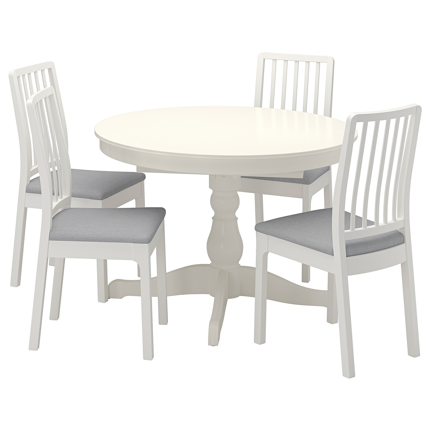 Стол и 4 стула - IKEA EKEDALEN/INGATORP/ ЭКЕДАЛЕН/ИНГАТОРП ИКЕА, 110 см, белый/серый