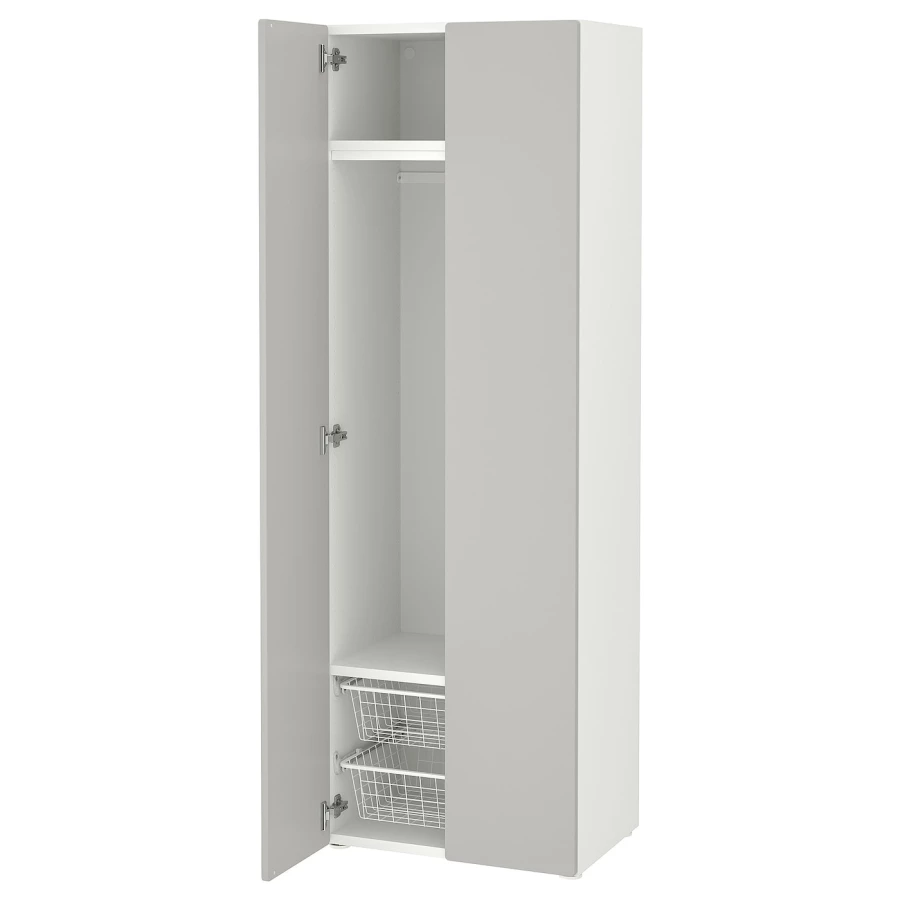 Шкаф - PLATSA/ SMÅSTAD / SMАSTAD  IKEA/ ПЛАТСА/СМОСТАД  ИКЕА, 60х42х181 см, белый/серый (изображение №1)
