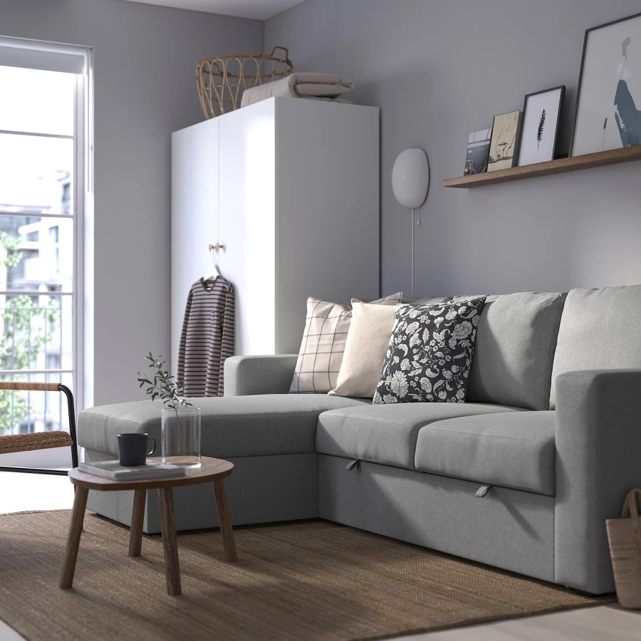 3-местный диван-кровать - IKEA BÅRSLÖV/BARSLOV/БЁРСЛОВ ИКЕА, 236х90х84 см, серый (изображение №6)
