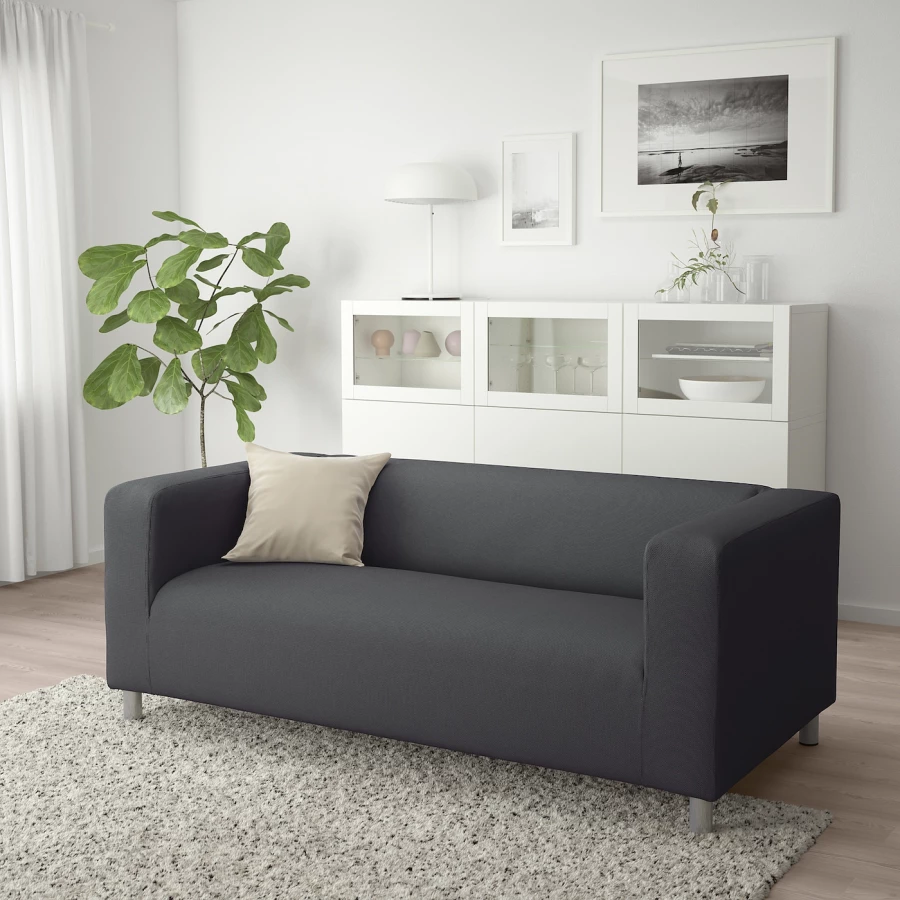 2-местный диван - iKEA KLIPPAN, 66x88x180см, черный, КЛИППАН ИКЕА (изображение №2)