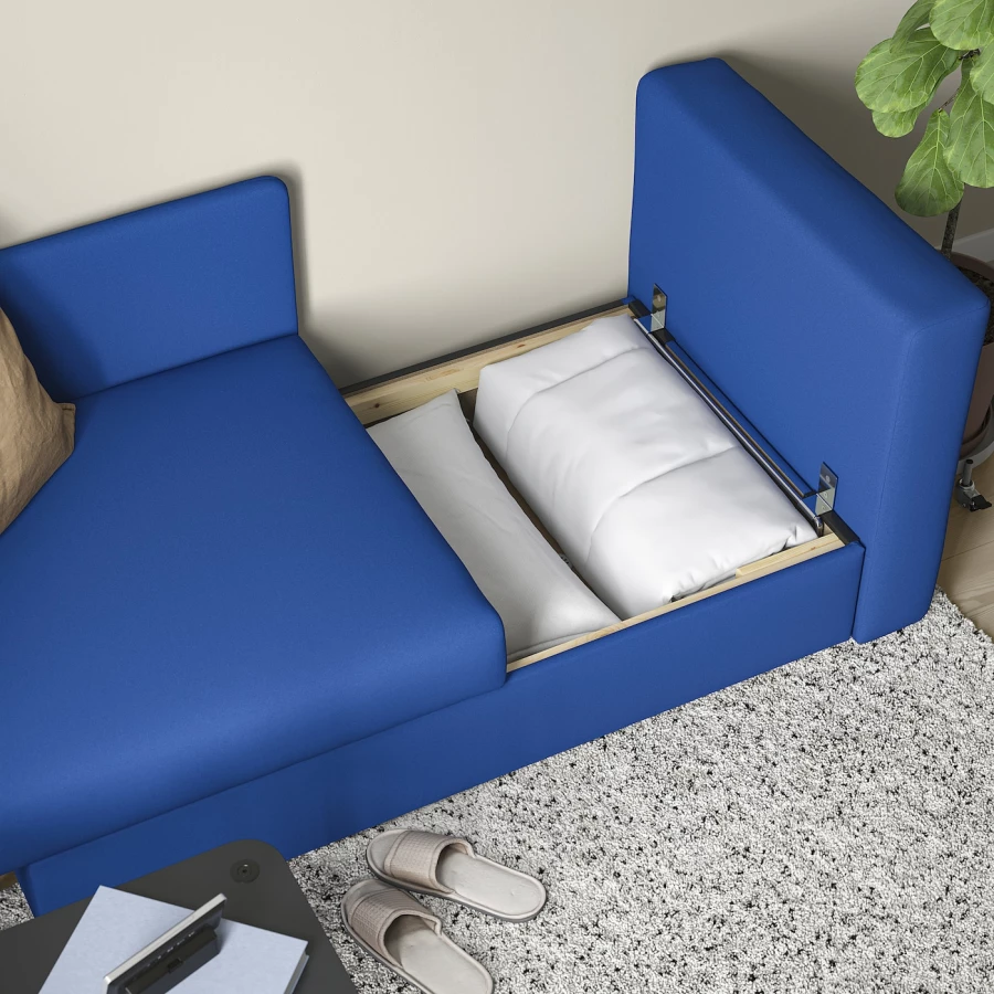 2-местный диван-кровать - IKEA SKÖNABÄCK/СКОНАБАК ИКЕА, синий (изображение №5)