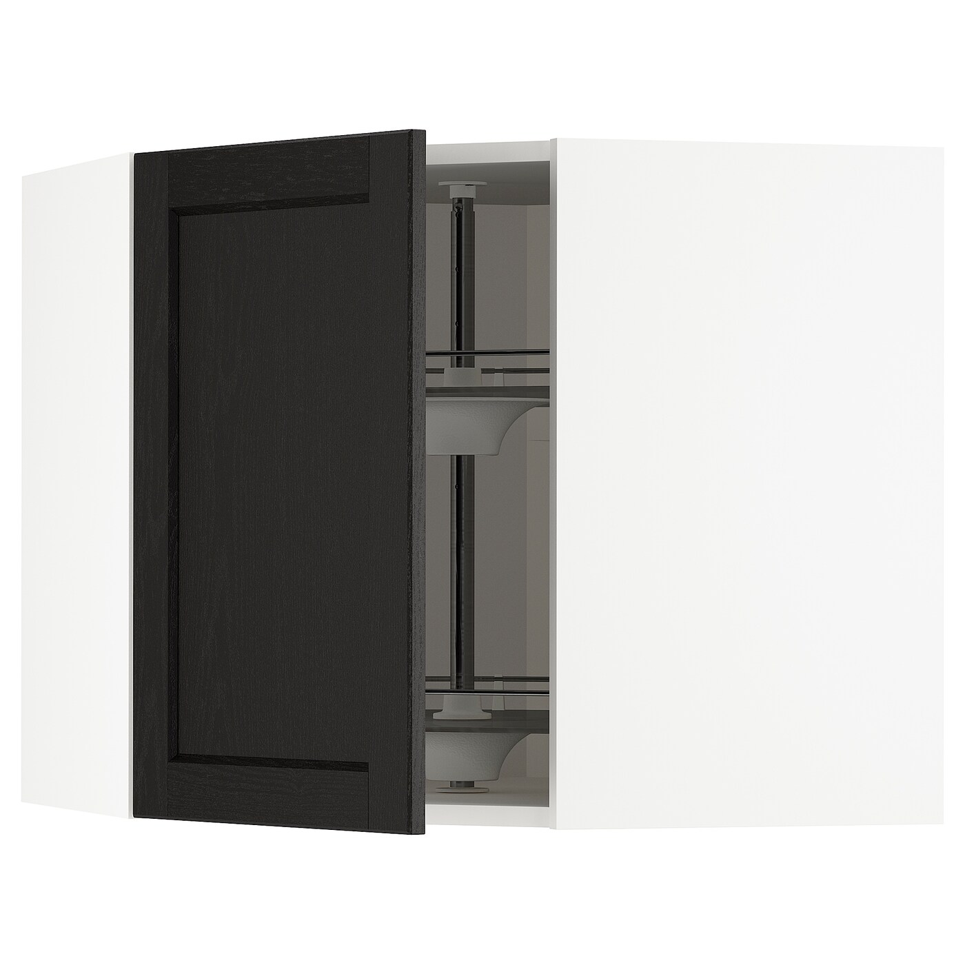 Угловой навесной шкаф с каруселью - METOD  IKEA/  МЕТОД ИКЕА, 60х68 см, белый/черный