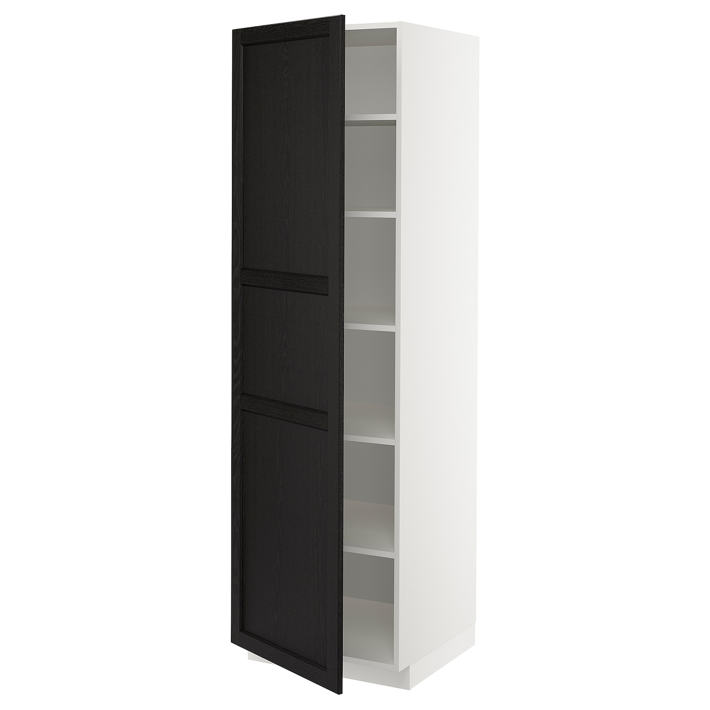 Высокий кухонный шкаф с полками - IKEA METOD/МЕТОД ИКЕА, 200х60х60 см, белый/черный
