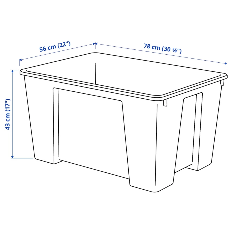 Ящик - IKEA SAMLA/САМЛА  ИКЕА, 43х78 см, белый (изображение №5)