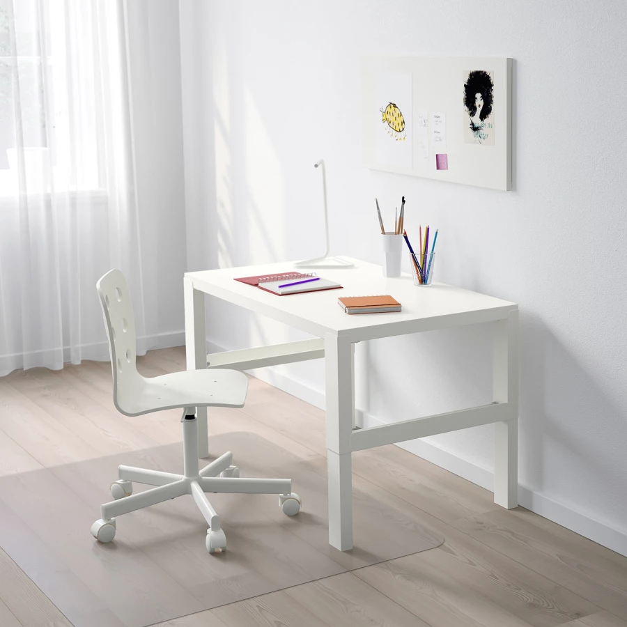 Стол детский - IKEA PÅHL/PAHL/ПОЛЬ ИКЕА, 96x58 см, белый (изображение №2)