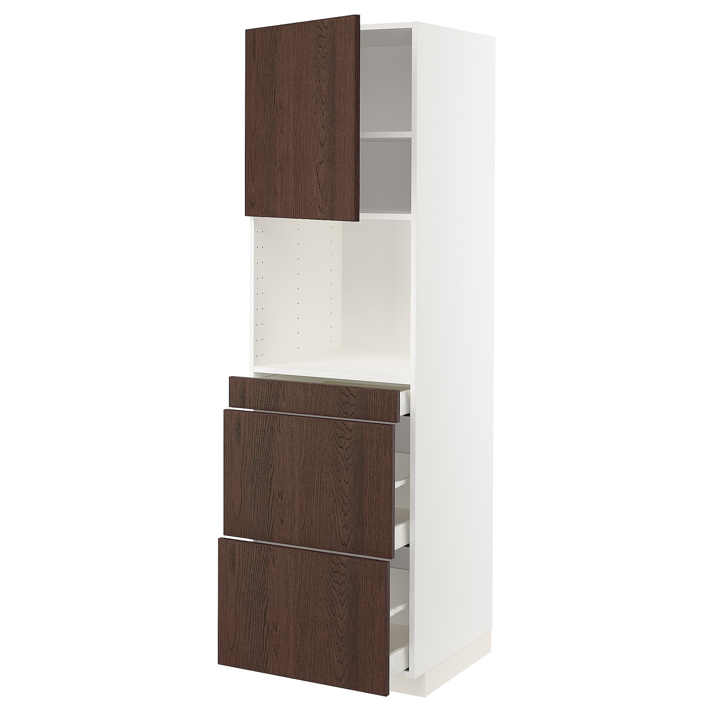 Шкаф - METOD / MAXIMERA  IKEA/ МЕТОД/МАКСИМЕРА  ИКЕА,  208х60 см, коричневый/белый