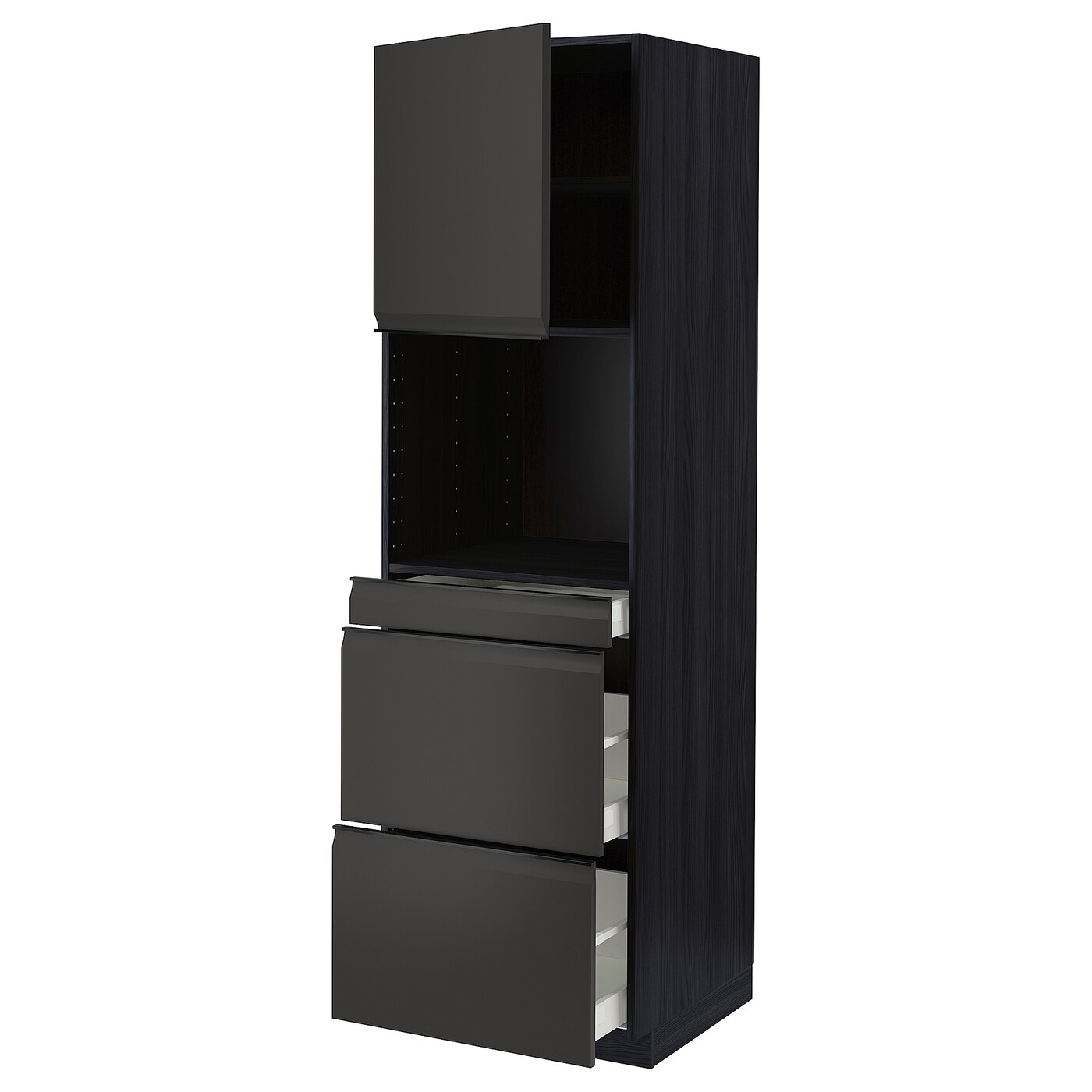 Высокий шкаф - IKEA METOD/MAXIMERA/МЕТОД/МАКСИМЕРА ИКЕА, 60х60х200 см, черный