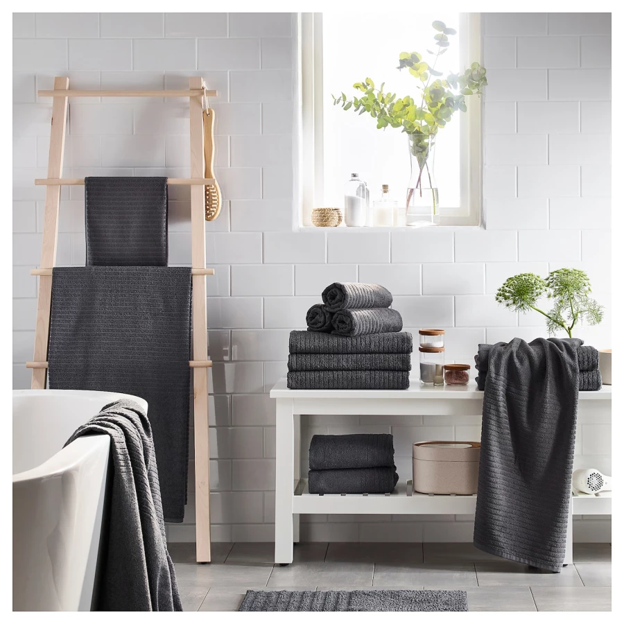 Банное полотенце - IKEA VÅGSJÖN/VAGSJON, 150х100 см, серый, ВОГШЁН ИКЕА (изображение №4)