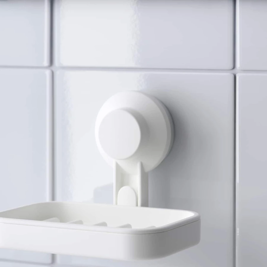 Дозатор для мыла - TISKEN IKEA/ ТИСКЕН ИКЕА,  14 см, белый (изображение №5)