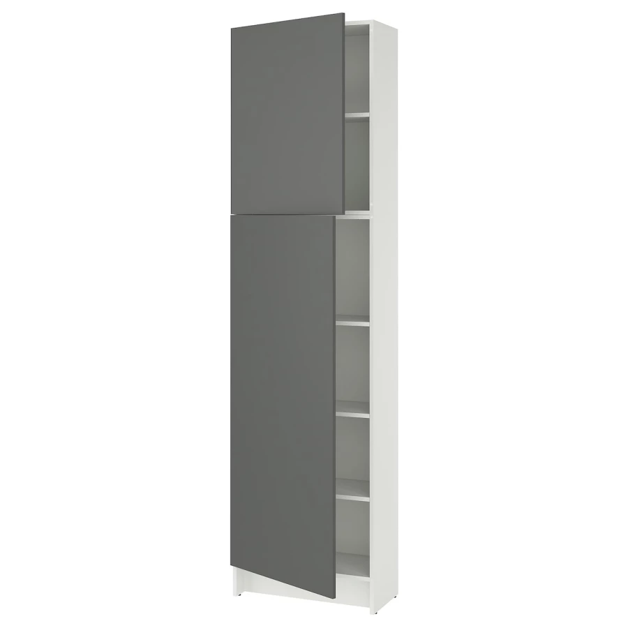 Высокий напольный шкаф - IKEA KNOXHULT/ИКЕА КНОКСХУЛЬТ, белый/черный (изображение №1)