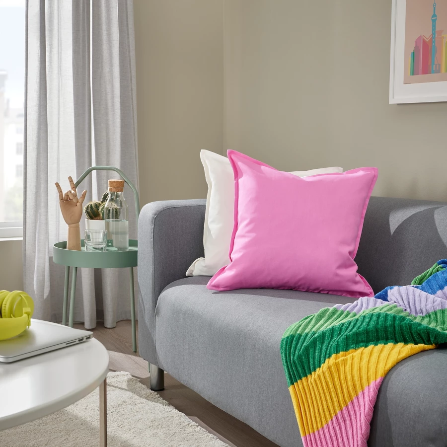 Подушка - GURLI IKEA/ ГУРЛИ ИКЕА, 50х50 см, розовый (изображение №2)