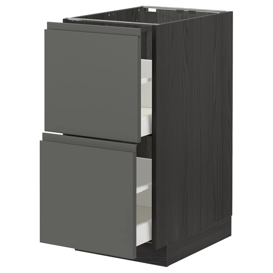 Напольный кухонный шкаф  - IKEA METOD MAXIMERA, 88x62,1x40см, черный/серый, МЕТОД МАКСИМЕРА ИКЕА (изображение №1)