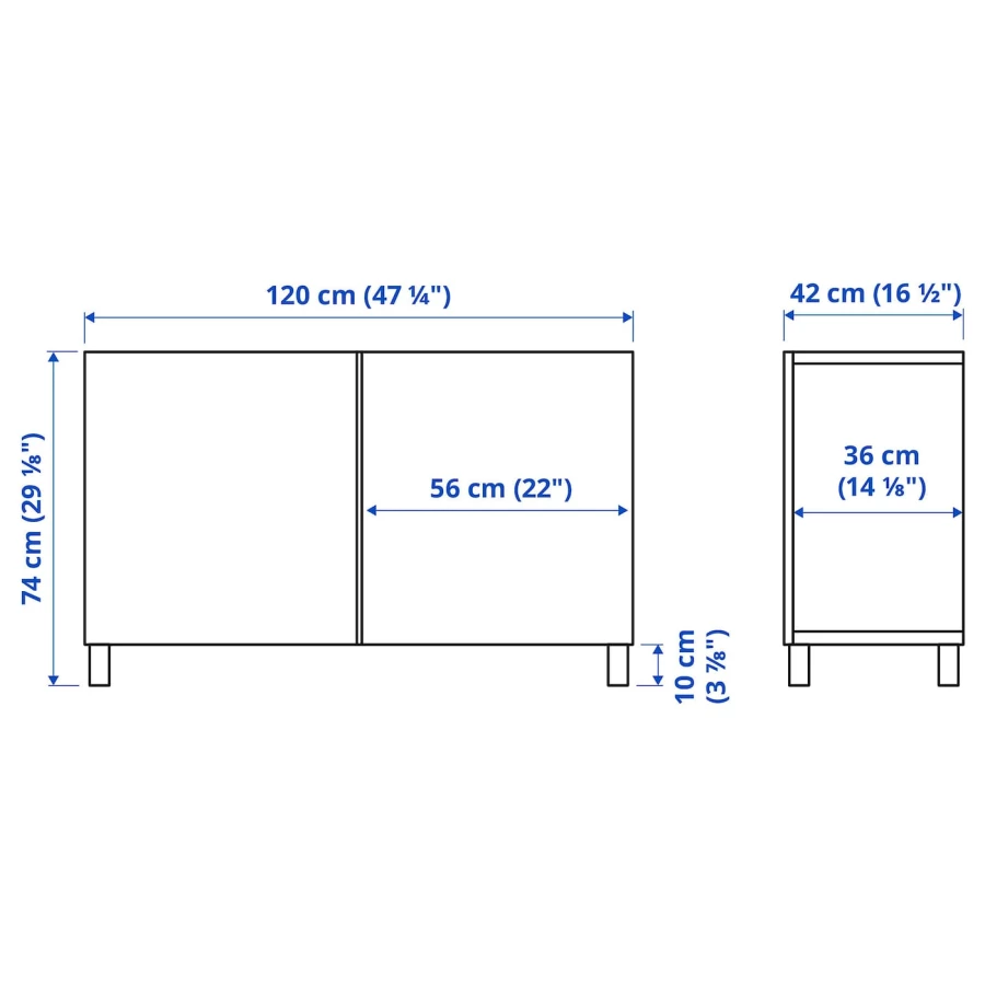 Комбинация для хранения - IKEA BESTÅ/BESTA/ БЕСТА/БЕСТО ИКЕА, 120x42x74 см, бежевый, (изображение №6)