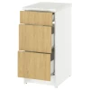 Напольный шкаф с выдвижными ящиками - IKEA KNOXHULT/КНОКСХУЛЬТ ИКЕА, 91x61x40см, белый/под беленый дуб