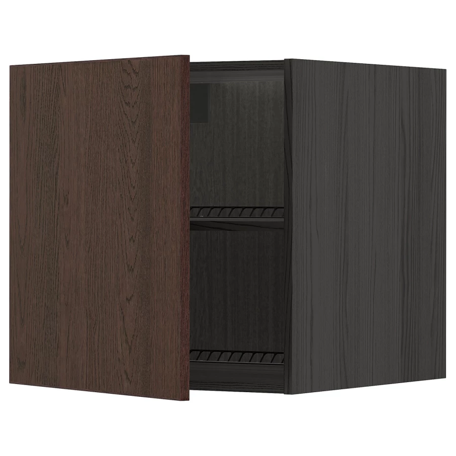 Шкаф для холодильника/морозильной камеры - METOD  IKEA/  МЕТОД ИКЕА, 60х60 см, черный/коричневый (изображение №1)