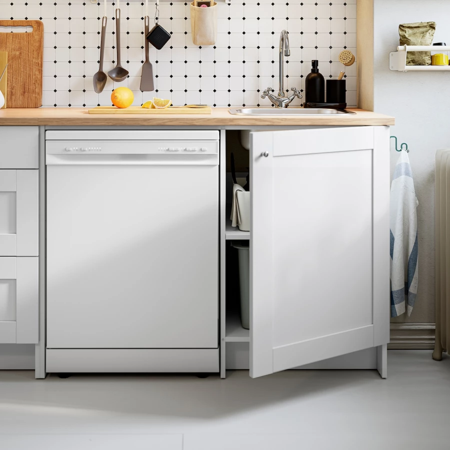 Напольный шкаф - IKEA KNOXHULT/ИКЕА КНОКСХУЛЬТ, белый/под беленный дуб (изображение №2)