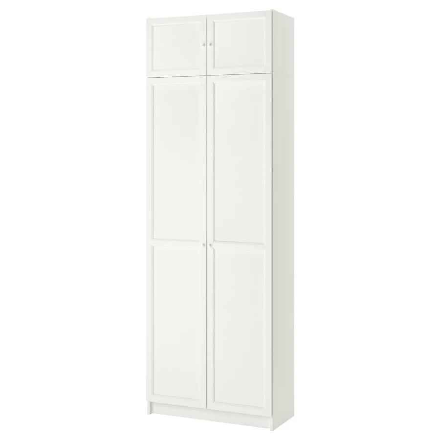 Книжный шкаф - BILLY / OXBERG IKEA/ БИЛЛИ/  ОКСБЕРГ ИКЕА,  237х80 см, белый (изображение №1)
