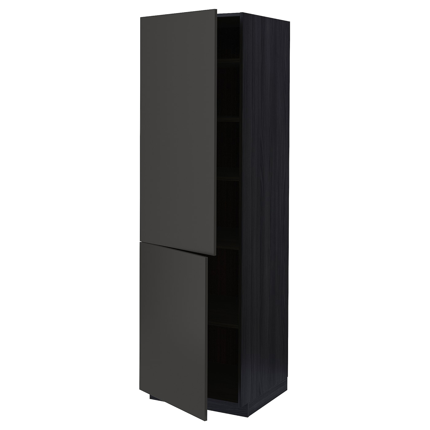Высокий кухонный шкаф с полками - IKEA METOD/МЕТОД ИКЕА, 200х60х60 см, черный