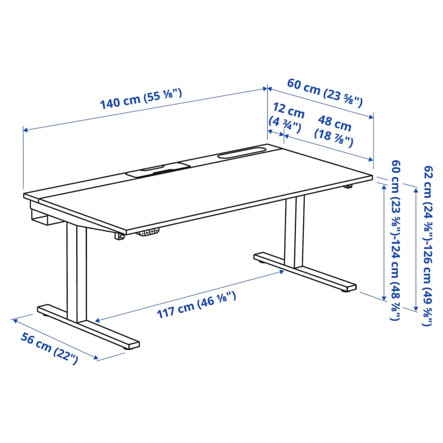 MITTZON Регулируемый по высоте стол ИКЕА (изображение №8)