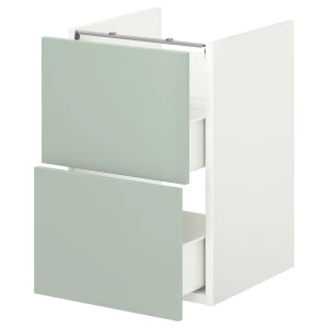 Шкаф под умывальник с 2 ящиками - ENHET IKEA/ЭНХЕТ ИКЕА, 60х40 см, белый/зеленый