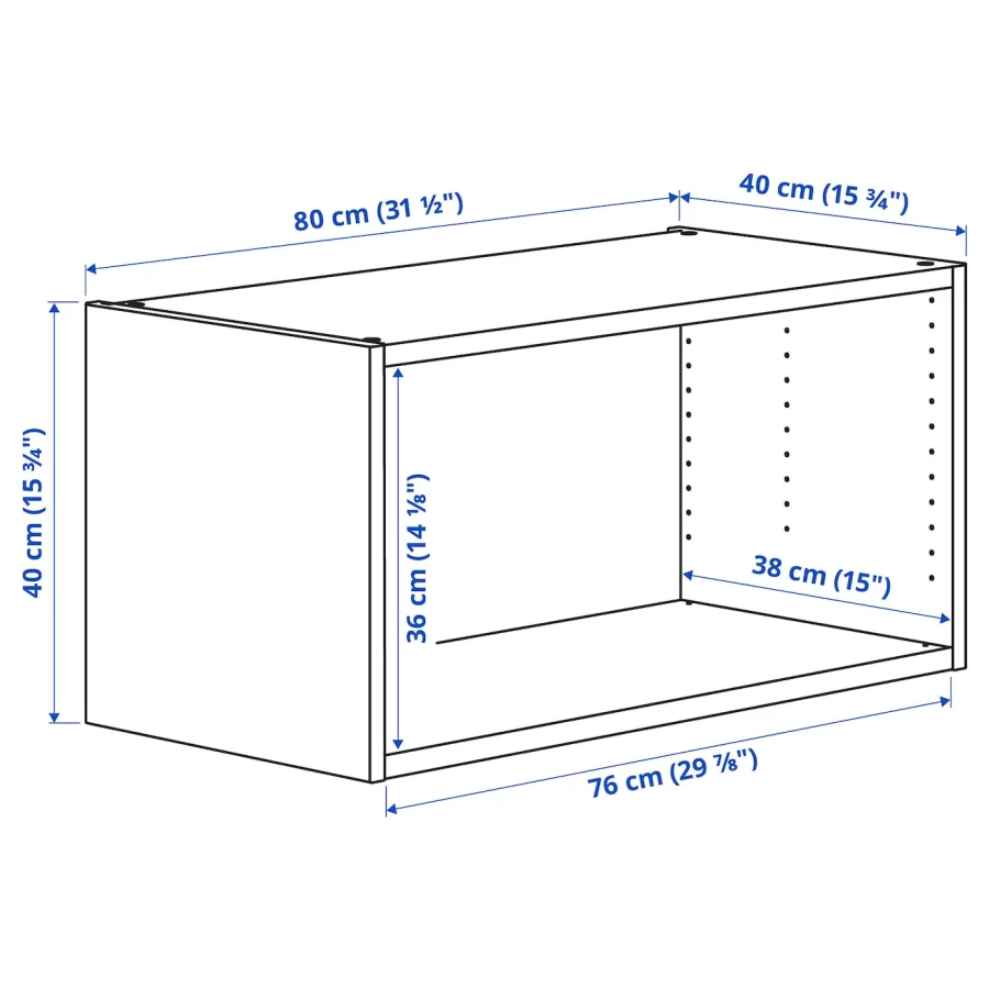 Каркас гардероба - PLATSA IKEA/ПЛАТСА ИКЕА, 40х40х80 см, белый (изображение №3)