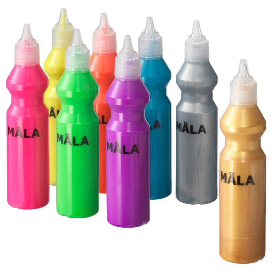 Набор красок - IKEA MÅLA/MALA/МОЛА ИКЕА, разноцветный, 8 шт (изображение №1)
