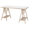 Письменный стол - IKEA LAGKAPTEN/MITTBACK, 140х60 см, белый антрацит/береза, ЛАГКАПТЕН/МИТТБАКК ИКЕА