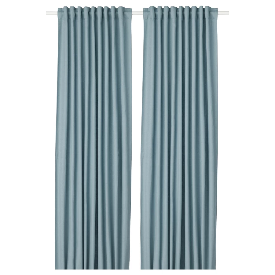 Плотная штора, 2 шт. - IKEA TIBAST, 300х145 см, синий, ТИБАСТ ИКЕА (изображение №1)