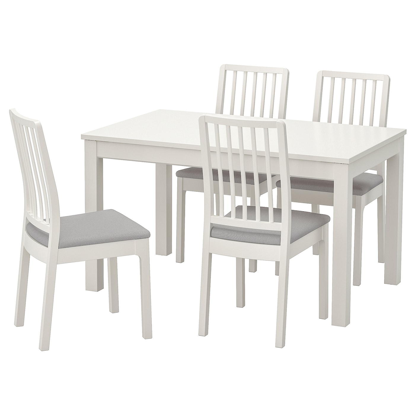 Стол и 4 стула - IKEA EKEDALEN/ЭКЕДАЛЕН ИКЕА, 120х180x80 см, белый/серый