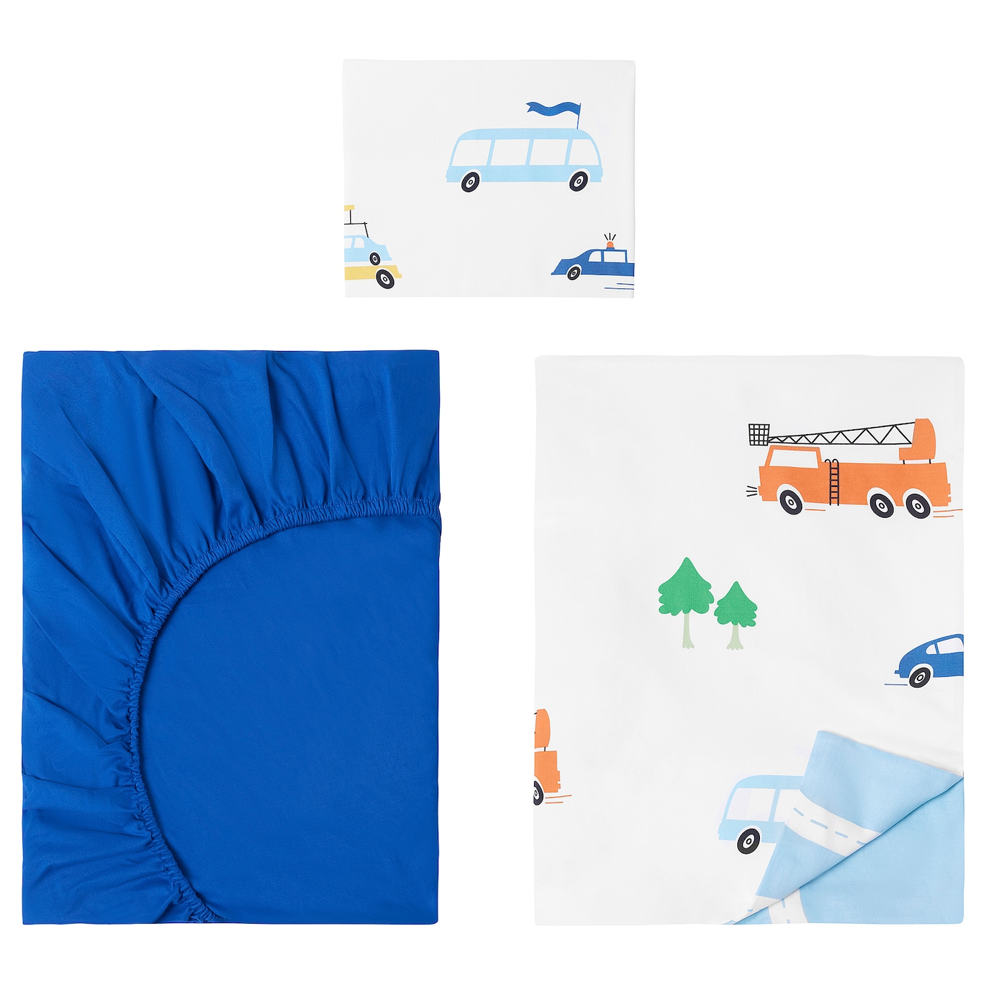 Комплект постельного белья - BERGFINK IKEA/  БЕРГФИНК ИКЕА,  белый/синий