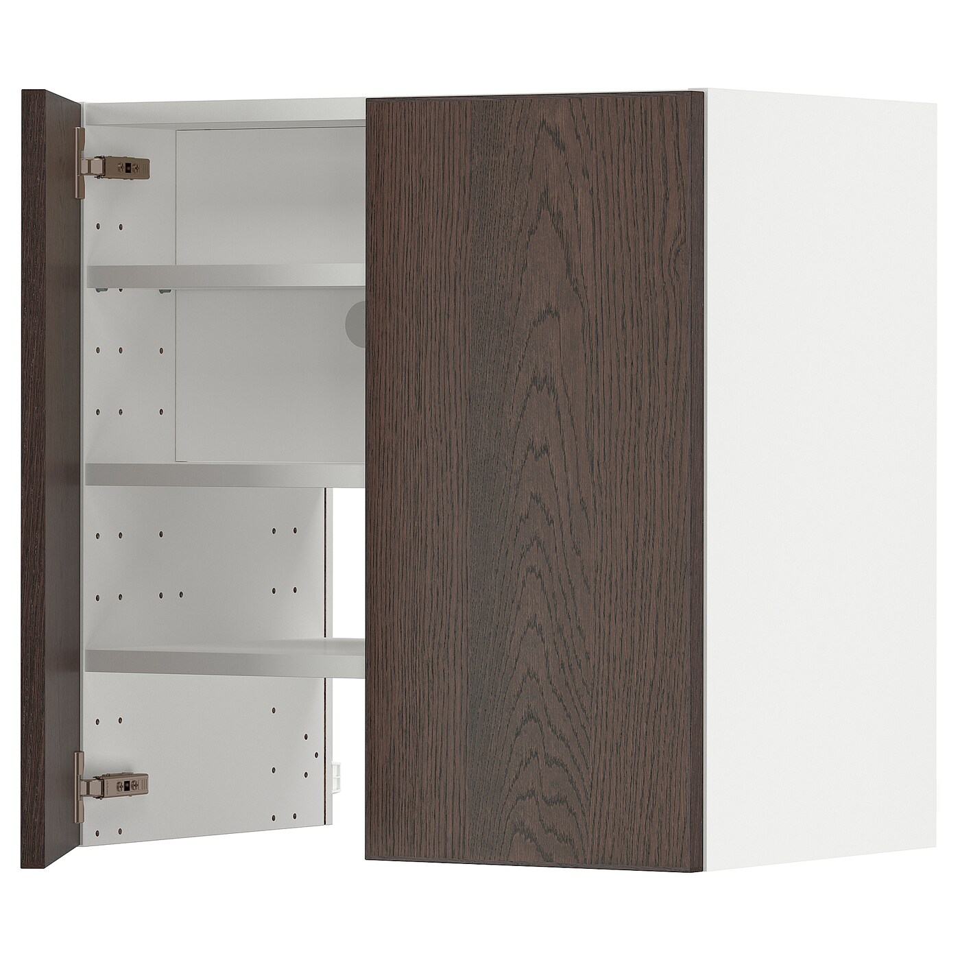 Навесной шкаф с полкой - METOD IKEA/ МЕТОД ИКЕА, 60х60 см, белый/коричневый