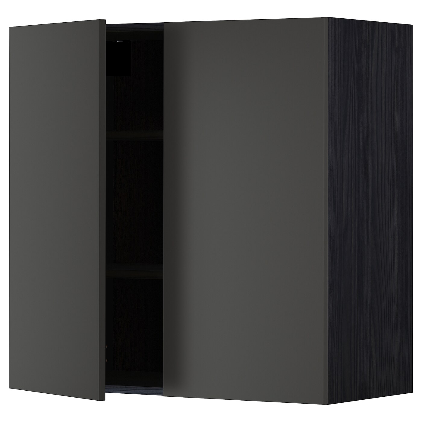 Навесной шкаф с полкой - METOD IKEA/ МЕТОД ИКЕА, 80х80 см,  черный