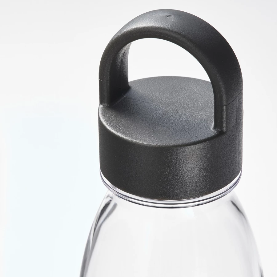 Бутылка с крышкой - IKEA 365+, 0.5 л, прозрачный/темно-серый, ИКЕА 365+ (изображение №3)