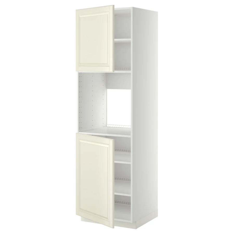 Кухонный шкаф-пенал - IKEA METOD/МЕТОД ИКЕА, 200х60х60 см, белый/кремовый (изображение №1)