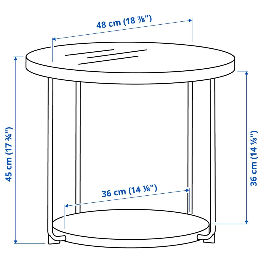 Приставной столик - IKEA FRÖTORP/FROTORP/ФРОТОРП ИКЕА, 45х48 см, черный (изображение №7)