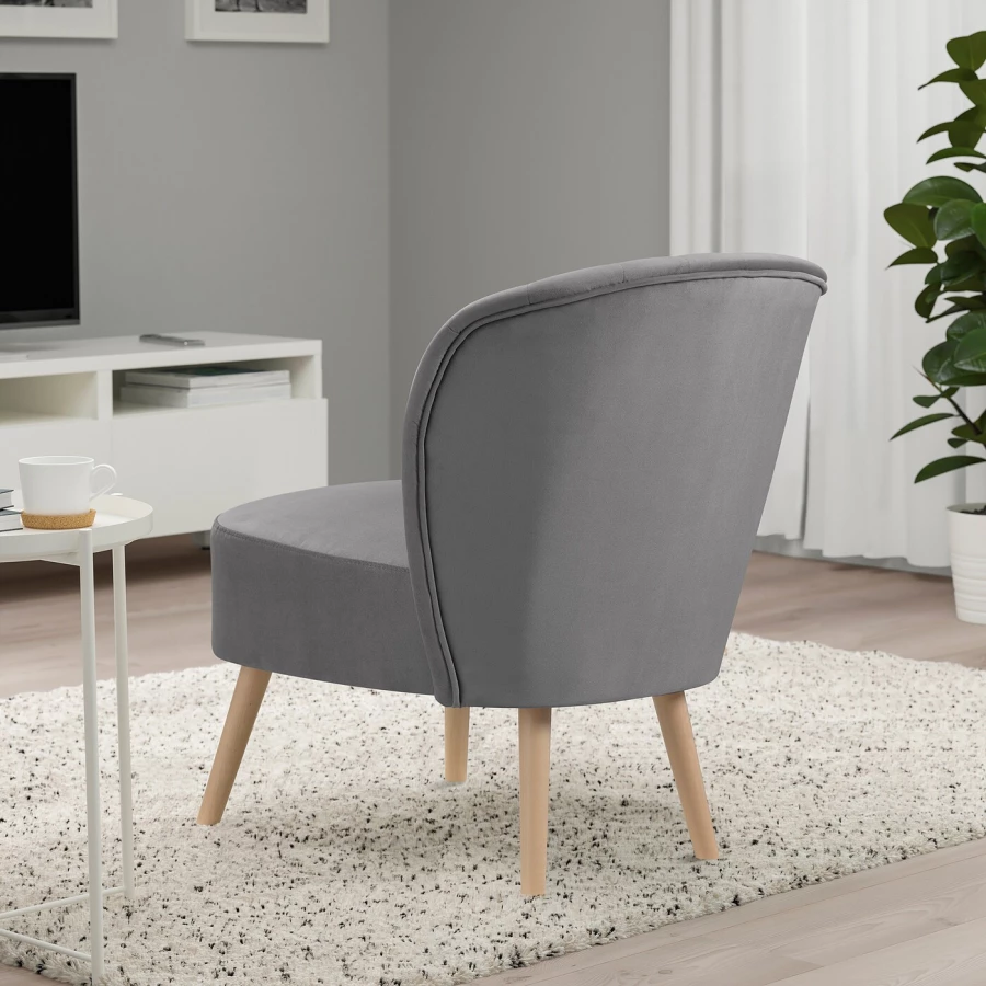 Кресло - IKEA BILLHAMN/БИЛЛХАМН, 59х78х82 см, серый (изображение №5)