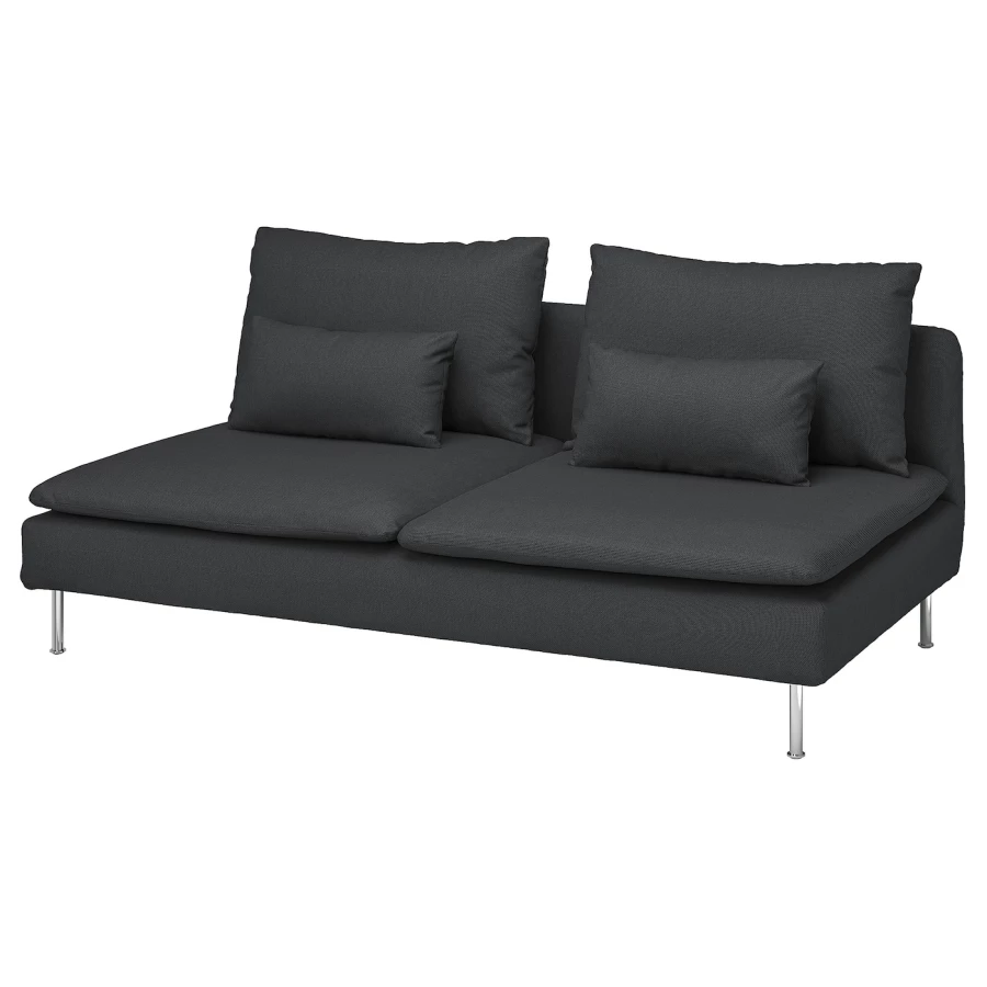 3-местный диван - IKEA SÖDERHAMN/SODERHAMN/СЁДЕРХАМН ИКЕА, 83х99х186 см, черный (изображение №1)