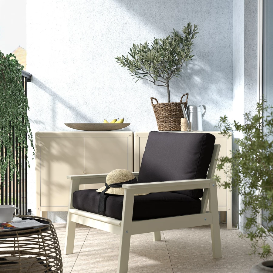 Садовое кресло - BONDHOLMEN IKEA/  БОНДХОЛЬМЕН ИКЕА,  80х77 см, черный (изображение №2)