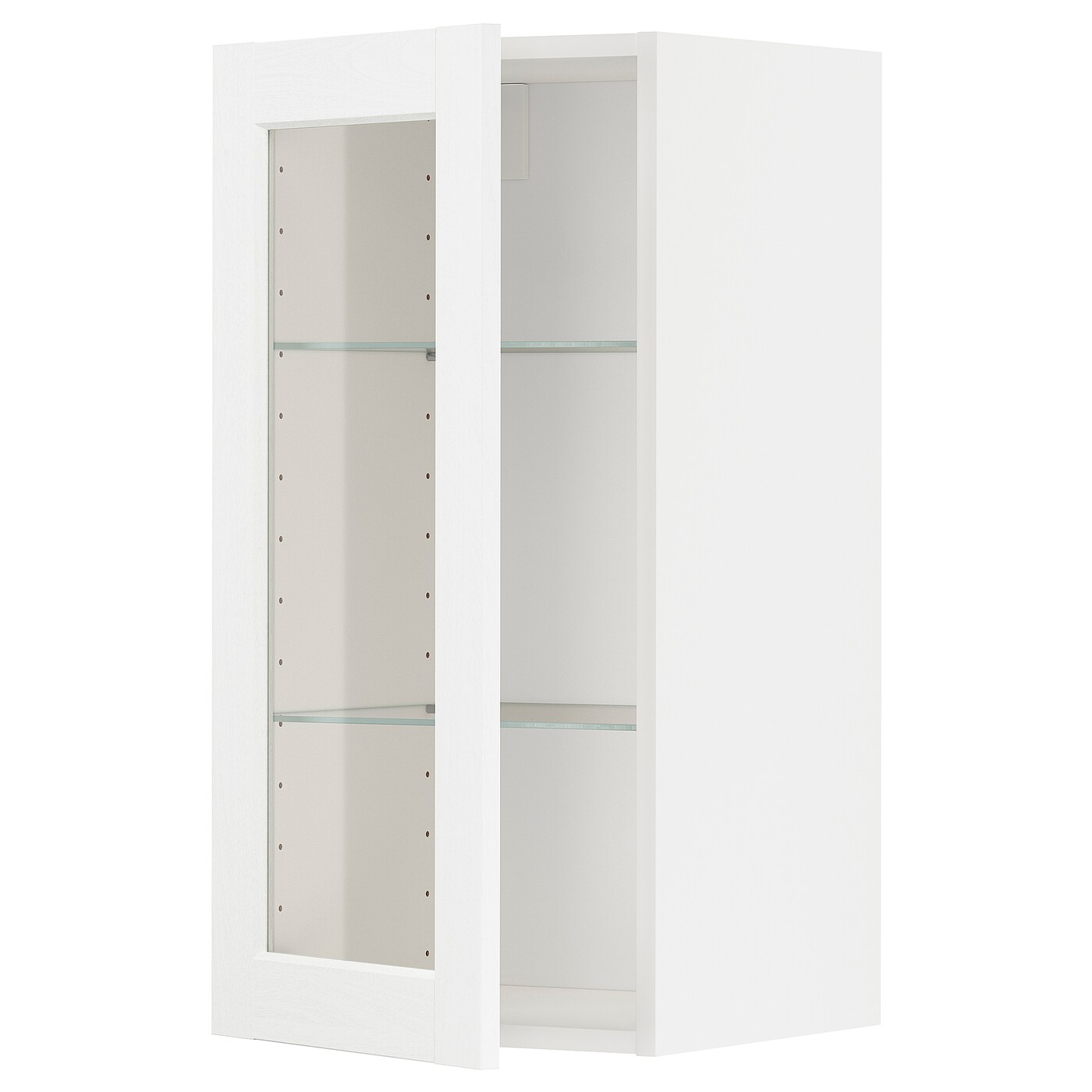 Шкаф со стеклянными дверцами  - METOD  IKEA/  МЕТОД ИКЕА, 80х40 см, белый