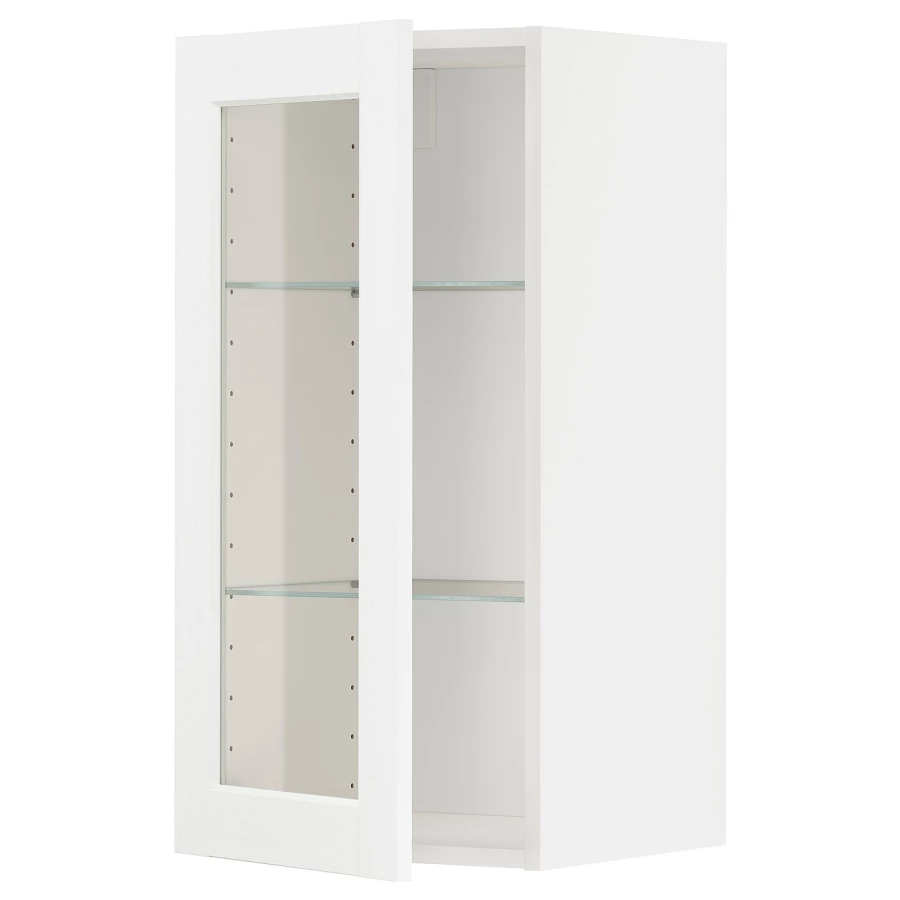 Шкаф со стеклянными дверцами  - METOD  IKEA/  МЕТОД ИКЕА, 80х40 см, белый (изображение №1)