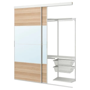 Гардероб - SKYTTA / BOAXEL IKEA/СКИТТА / БОАКСЕЛЬ ИКЕА, 240х202 см, под беленый дуб