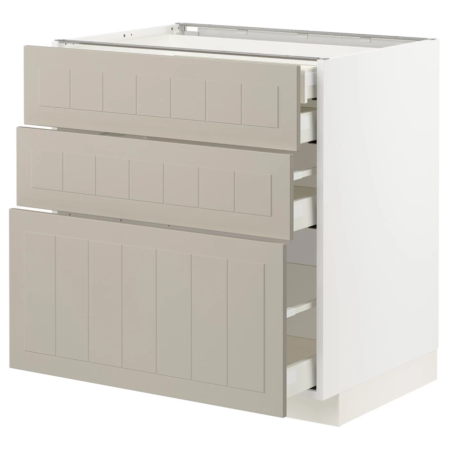 Напольный шкаф  - IKEA METOD MAXIMERA, 88x61,9x80см, белый/светло-серый, МЕТОД МАКСИМЕРА ИКЕА (изображение №1)